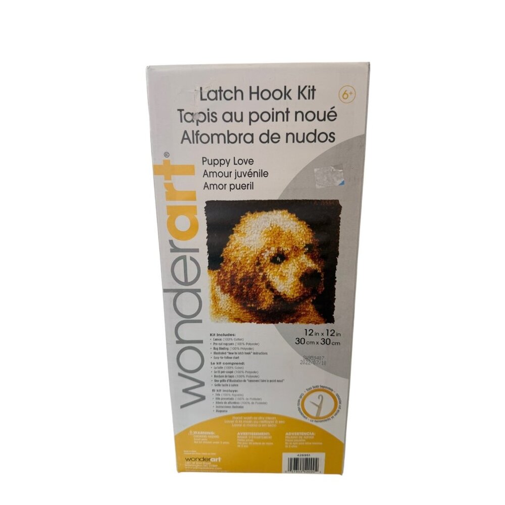 Wonder Art Puppy Love Latch Hook Kit 12" x‎ 12" Brand NEW